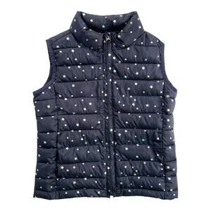 Gap Kids Star Print Upcycled Lightweight Puffer Vest Size 6-7 Blue